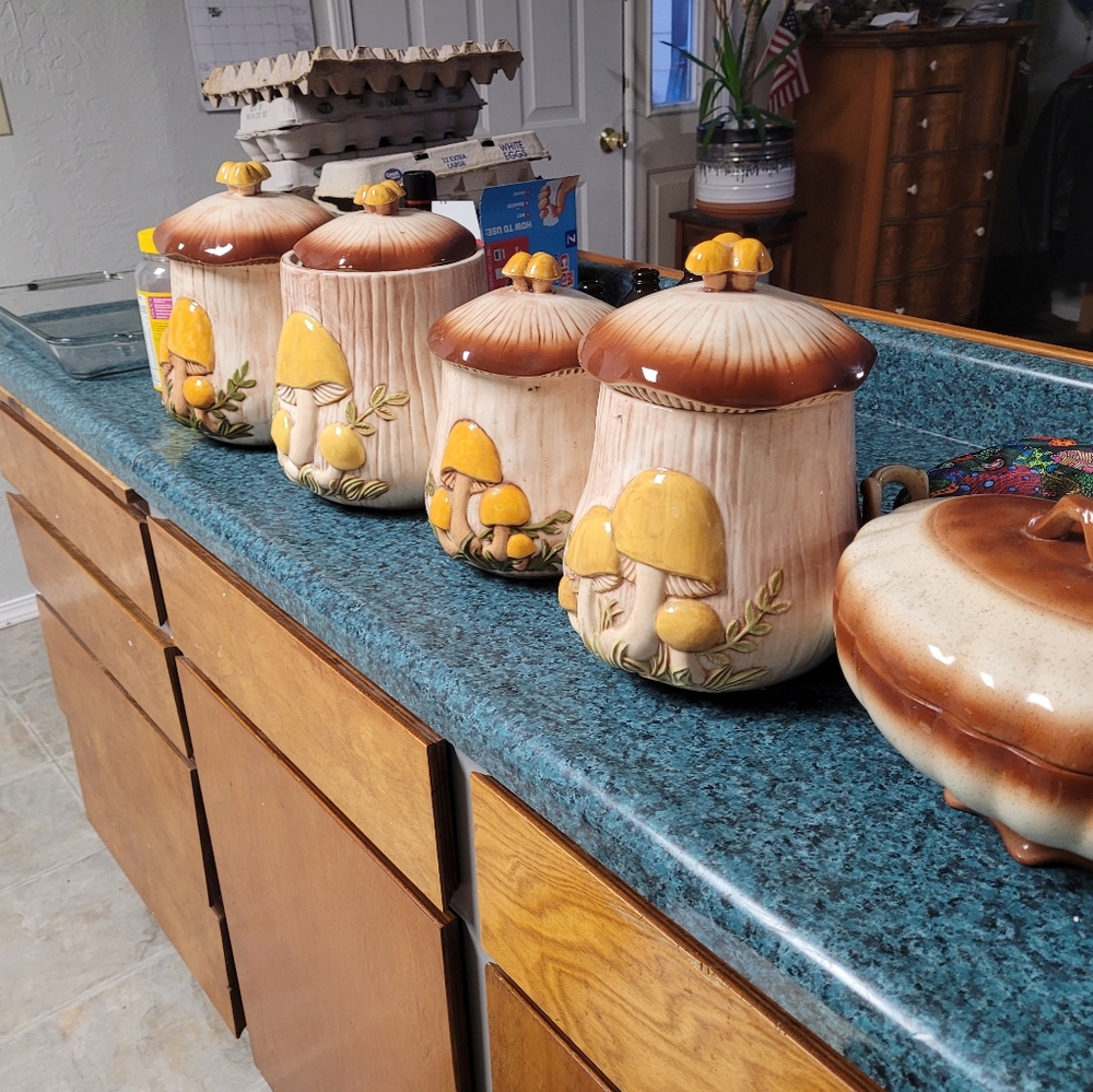 Mushroom Design Cookie Jars